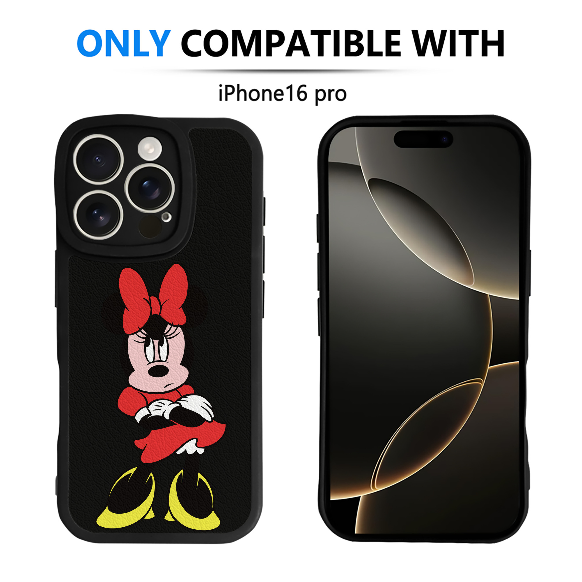 （画像用） ミッキーマウス Mickey Mouse 【iPhone 16シリーズ対応】シリコンスマホケース（レザー調） 材質：シリコン